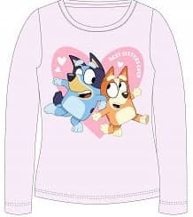 BLÅ HUNDFLICKBLUS, långärmad, ROSA 98 D060o