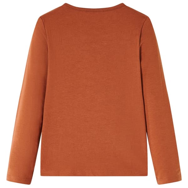 Børne langærmet T-shirt, cognac, 104