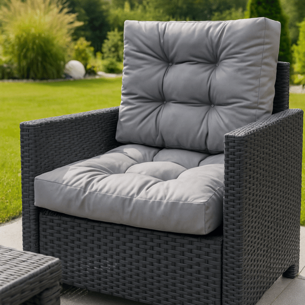 Modulaarinen rottinkityynysetti, istuin 60x60cm + selkänoja 60x40cm, Harmaa