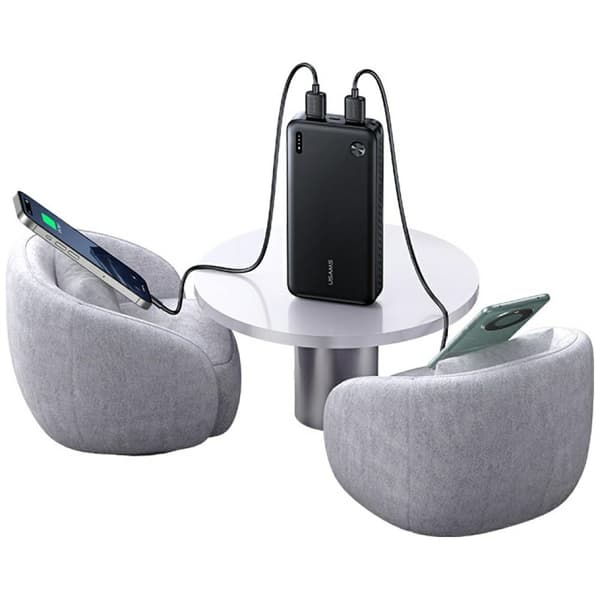 Varavirtalähde USAMS PB83 2xUSB-A 1xUSB-C 20000mAh valkoinen