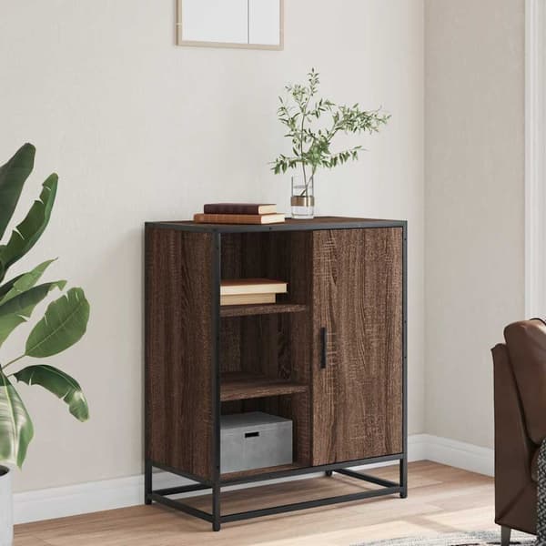 vidaXL kommode, brun eg, 62x35x76 cm, træbaseret materiale