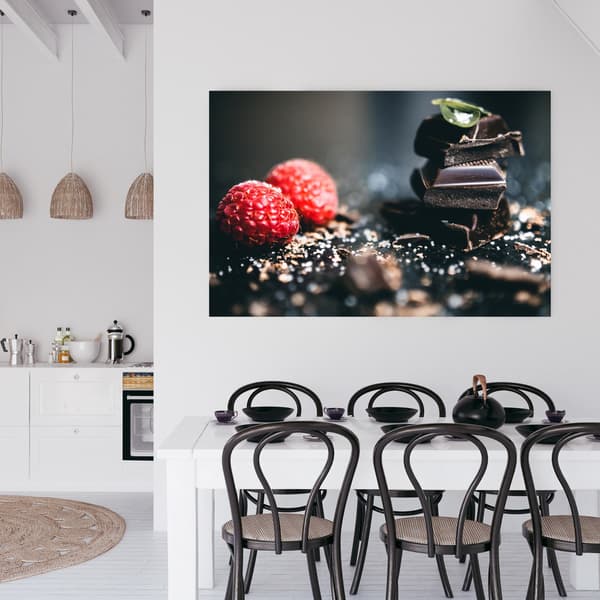 Lærredstryk Køkken Hindbær med Chokolade 120x60