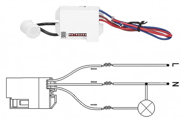 Utanpåliggande LED-rörelsesensor med extern sensor 360° 800W 230V