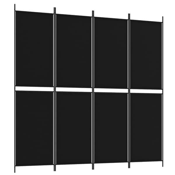 vidaXL 4-panels rumdeler, sort, 200x200 cm, stof