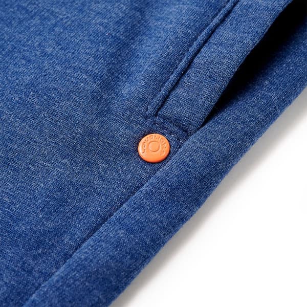 Barnshorts med dragsko, mörkblå melerade, 140