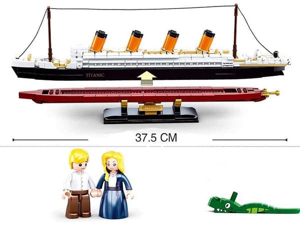 Sluban Modelltegelstenar Skepp Titanic båt 481 element B0835 Skepp 1:700