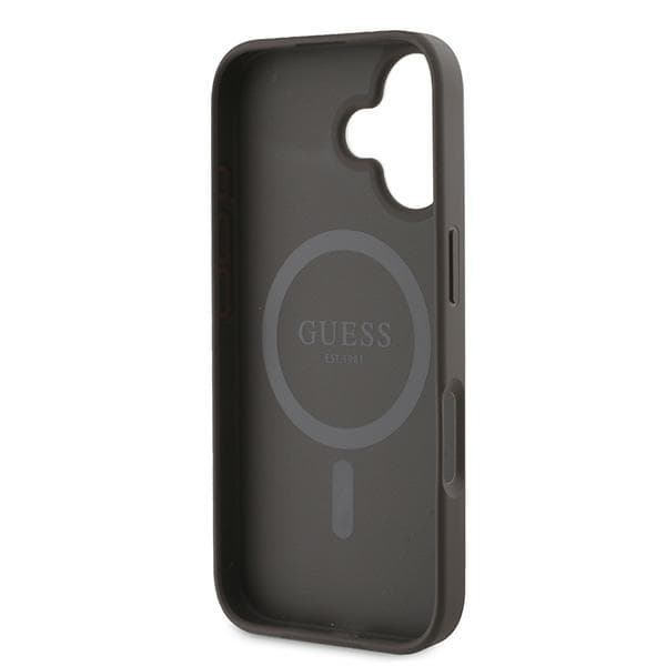 Guess 4G Ring Classic Logo MagSafe-etui til iPhone 16 Plus, brun