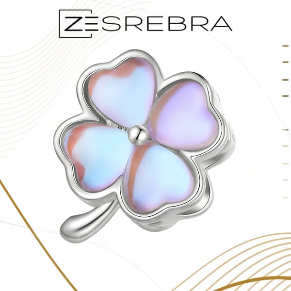 Berlocker klöver opal silver S925 pärlor pärlhänge klöver