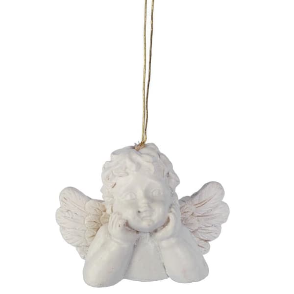 Julenglevibringer hvide 8 styk polyresin 3,5x5 cm julepynt