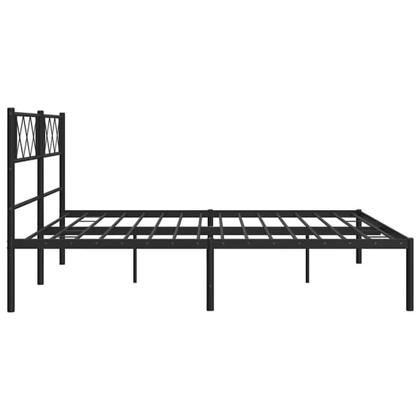 vidaXL metalsengestel med hovedgærde sort 193x203 cm
