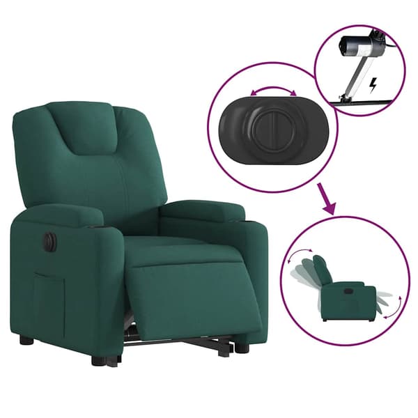vidaXL Elektrisk lyftande massagefåtölj grön