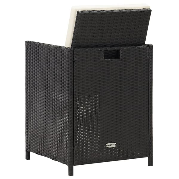 vidaXL havestole, sæt med 4, sort, polyrattan