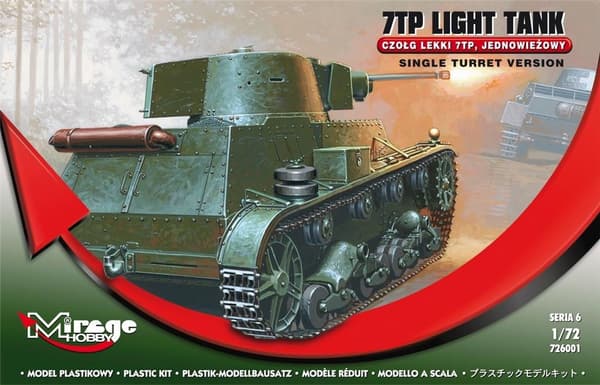Enkelt tårn let tank 7TP poleret