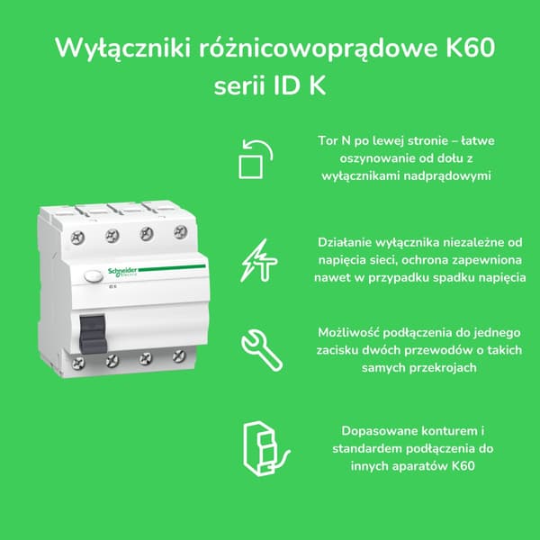 IDK-25-4-30-AC differentialbrytare 25A 4-polig 30mA AC-typ