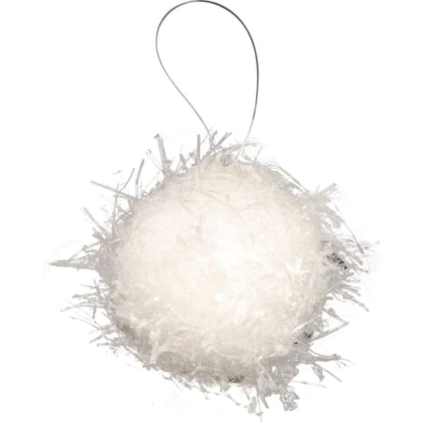 Sæt med 4 hvide fluffy snøballer