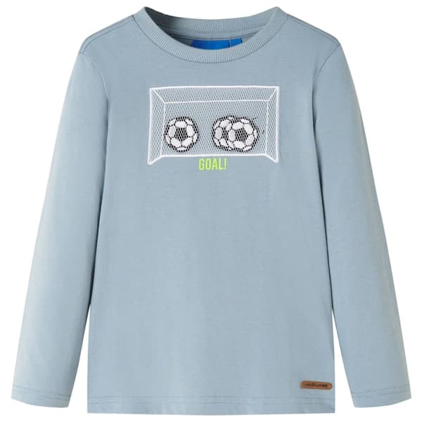 Barn långärmad T-shirt, ljusblå 128