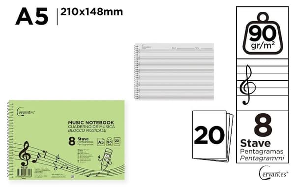 A5-kokoinen nuottivihko