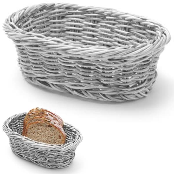 Oval brödkorg i polypropen, grå, 190x120x60 mm - Hendi 426760