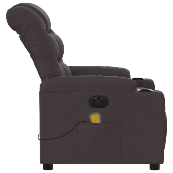 vidaXL Elektrisk vilfåtölj för massage, mörkbrun, tyg