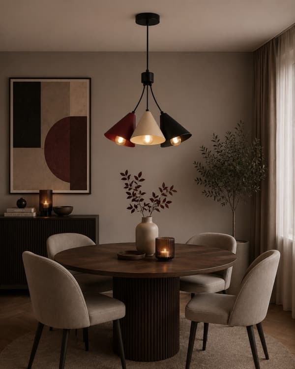 Hængelampe 3xE27 Sora Vin/Latte/Sort