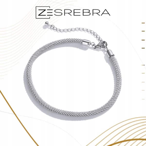 Modulärt armband silver 925 för berlocker pärlor hängen grått silver