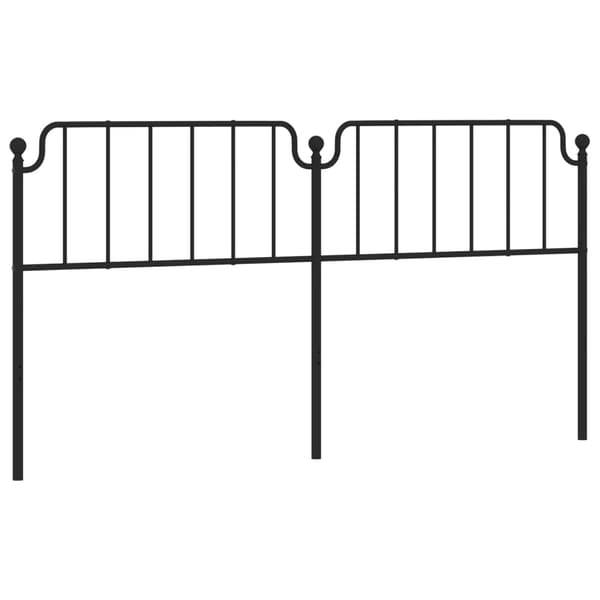 vidaXL metalsengegavl, sort, 200 cm