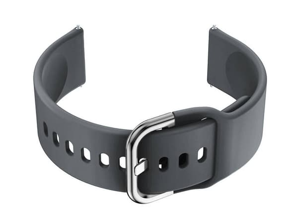 Gummirem til smartwatch U01 - mørkegrå/sølv - 18mm