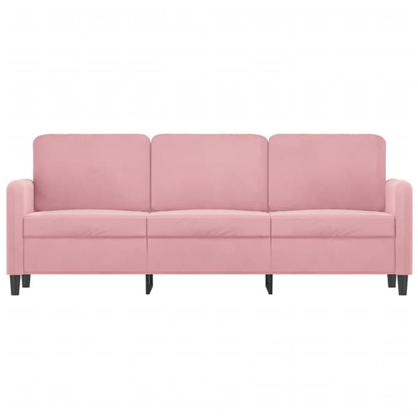 vidaXL 3-sitssoffa rosa 180 cm klädd i sammet