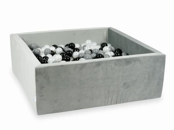 Tør boldbane 600 dele 110x110x40 Fløjlsgrå: sort, grå, perlemor