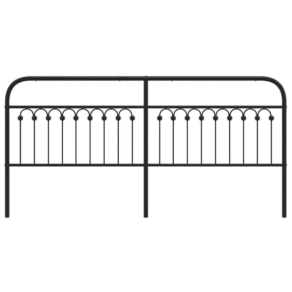 vidaXL metalsengegavl, sort, 193 cm