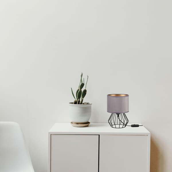 Tornado AMB lampe, gråguld fløjl