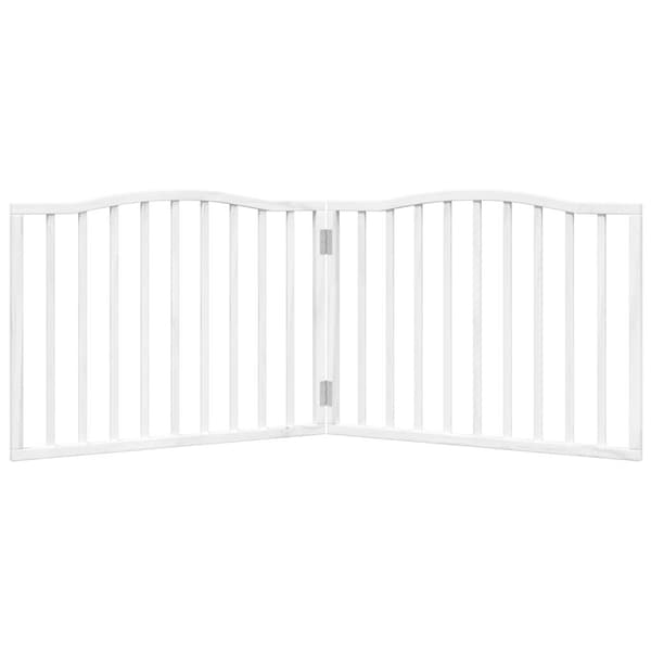vidaXL foldbart sikkerhedsgitter til hunde, 2 paneler, hvid, 160 cm