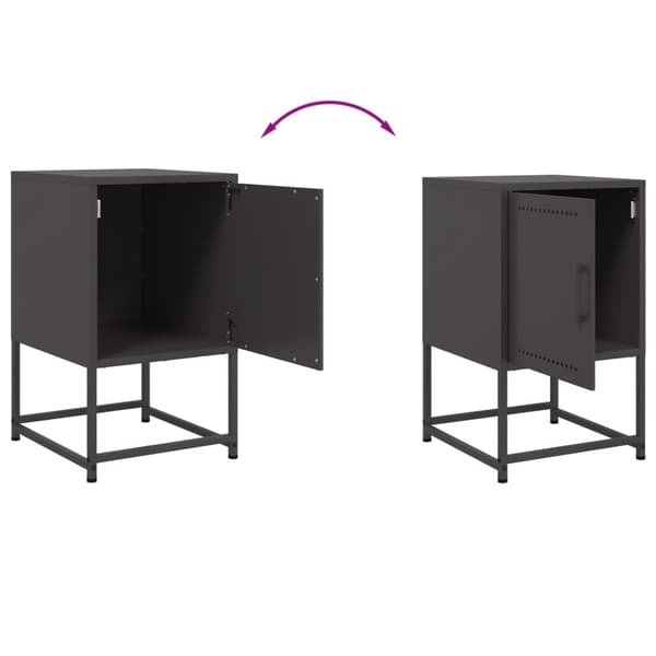 vidaXL sengebord sort 36x39x60,5 cm stål