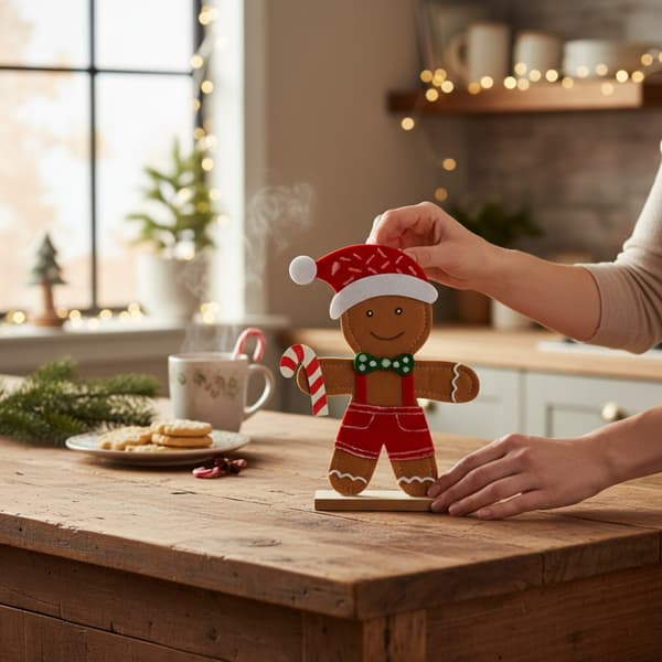 Julefiltfigur peberkagemand 20 cm