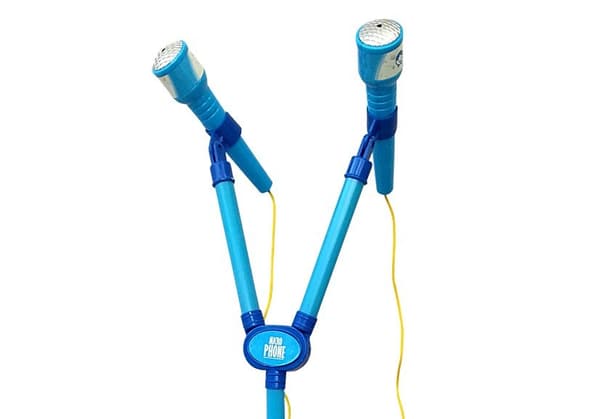 Mikrofoner Karaoke Set för Barn Blå Batteridriven Stativ