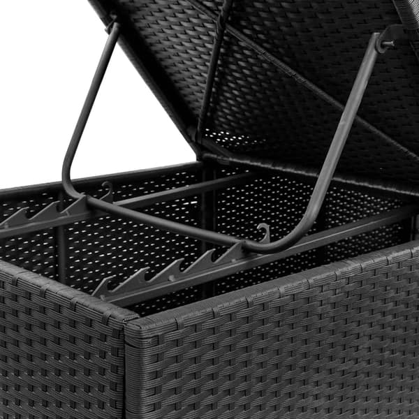 vidaXL havesolseng med hynde, polyrattan, sort