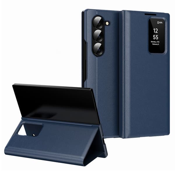 Samsung Z Fold6 5G Smart View Plånboksfodral, Marinblå