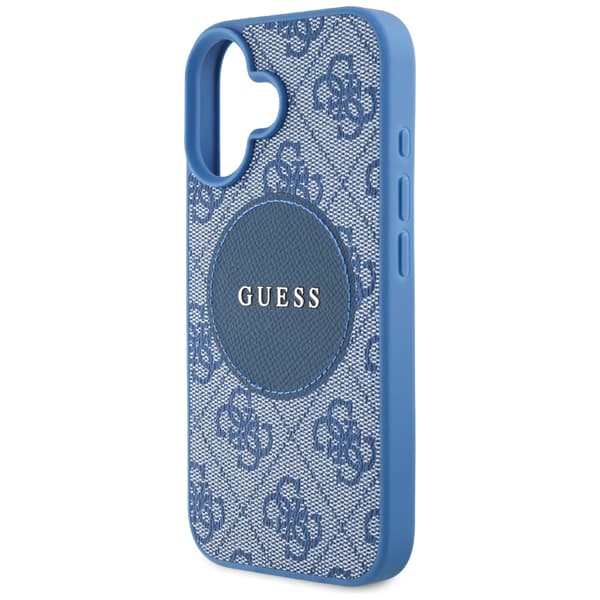 Guess 4G Circle Classic Logo-etui til MagSafe til iPhone 16, blå