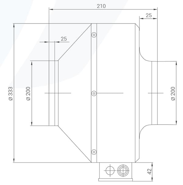 FKM 200 kanalventilator, pulverlakeret sort