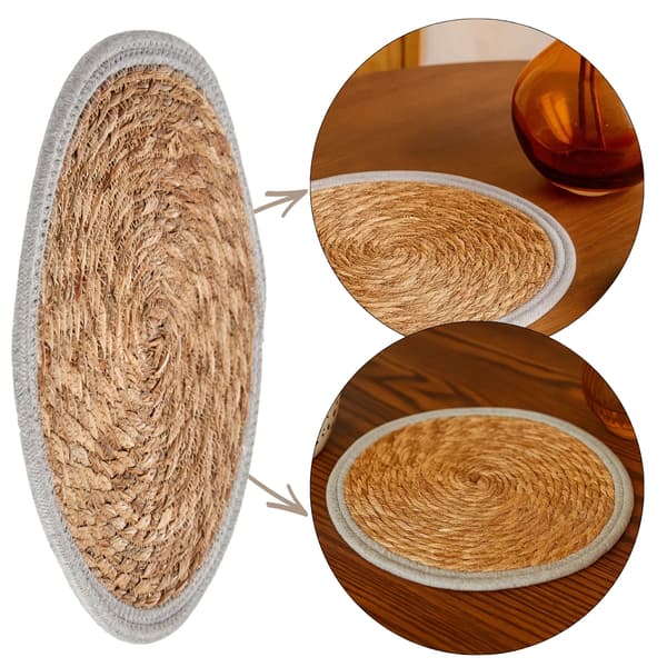 Bordskåner 35 cm beige med grå kant
