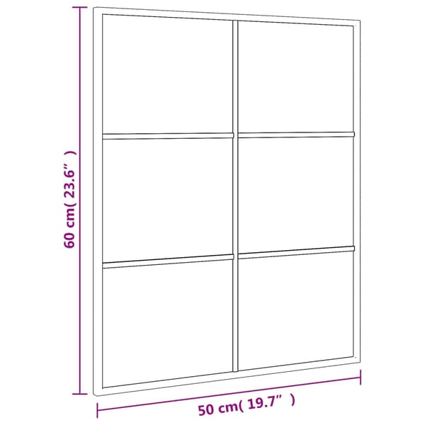 vidaXL Väggspegel, svart, 50x60 cm, rektangulär, järn