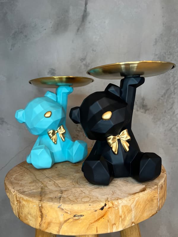 Bamse med turkis bakke