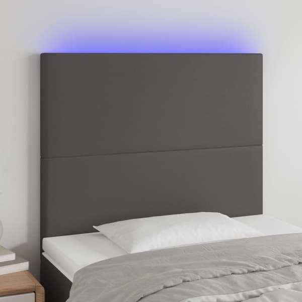 vidaXL Hovedgærde til seng, grå, 100x5x118/128 cm, kunstlæder