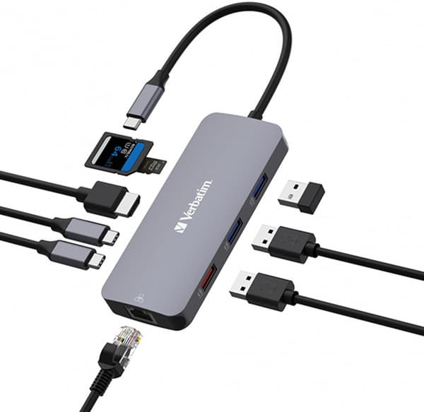 Verbatim CMH-09 Grå USB-hubb