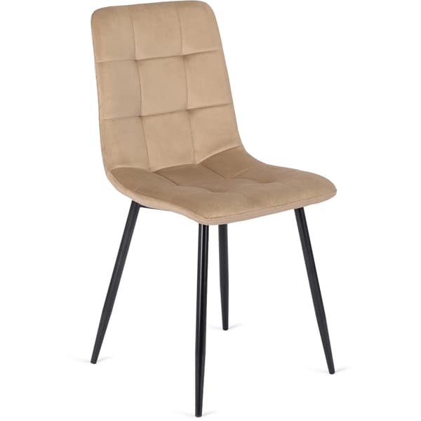 Polstret spisebordsstol PERU Beige fløjl Moderne Loft