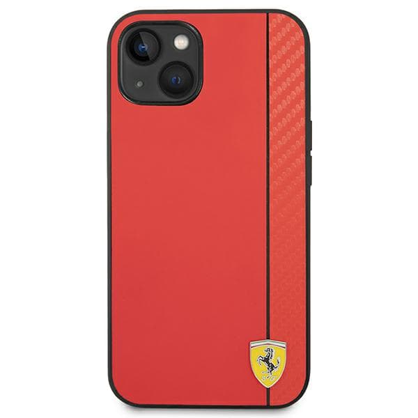 Ferrari Carbon-cover til iPhone 14 Plus, rød