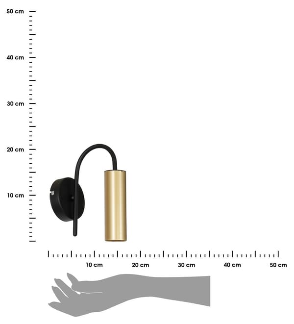 Modern Loop væglampe i sort og guld