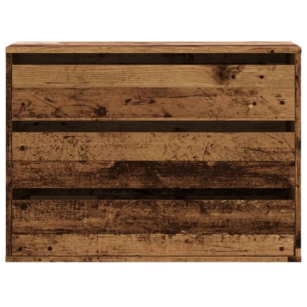 vidaXL kommode, antik træ, 80x41x58 cm, træbaseret materiale