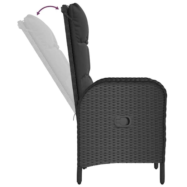 vidaXL havestole, sæt med 2, polyrattan, sort