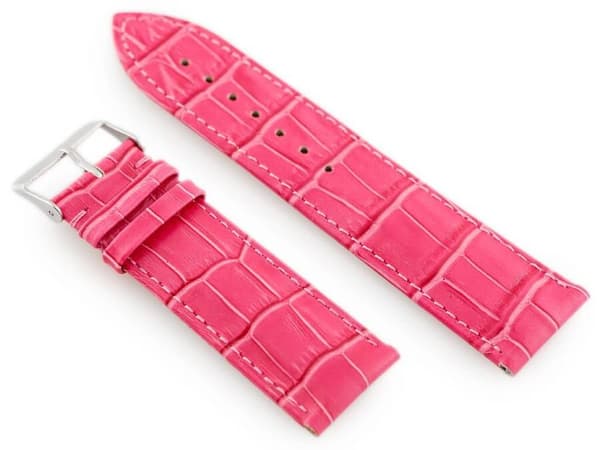 Läderrem till klocka W64 - rosa - 24mm